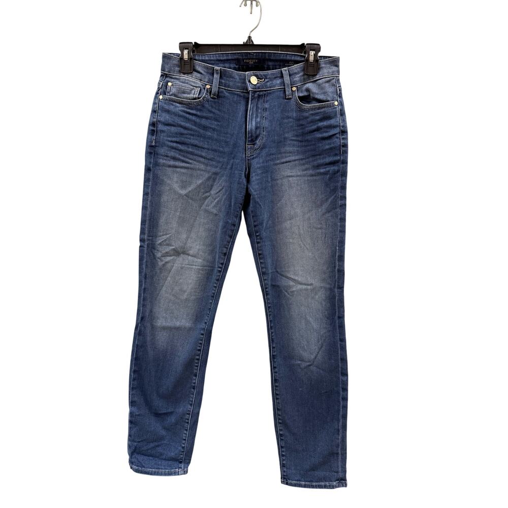 Fidelity AXL Women's Mid-rise Girlfriend Blue Jeans Relaxed Size 28